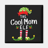 Cool Mom Christmas Elf Matching Pajama X-mas Party Magneet (Voorkant)