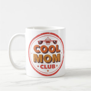 Cool Mom Club   Retro Badge Logo Koffiemok