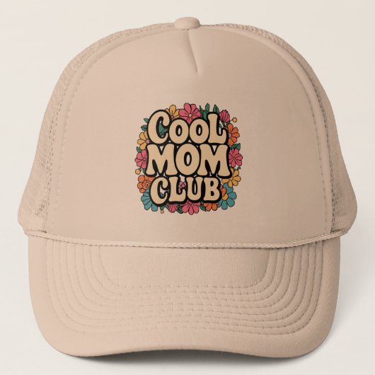 Cool Mom Club - Stijlvol Moederdag cadeau Trucker Pet (Voorkant)
