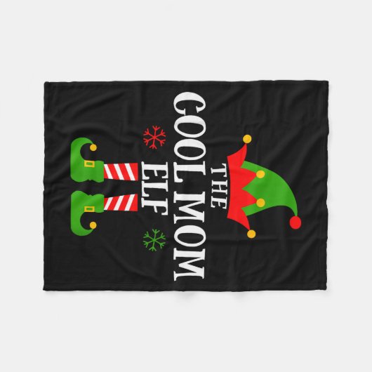 Cool Mom Elf Funny Matching Family Christmas Pajam Fleece Deken (Voorkant (Horizontaal))