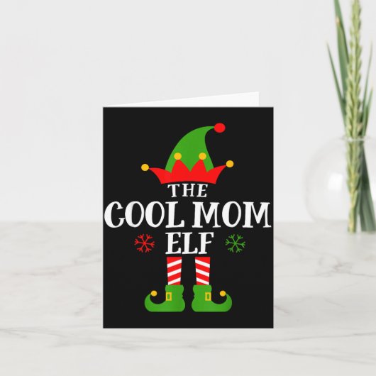 Cool Mom Elf Funny Matching Family Christmas Pajam Kaart (Voorkant)