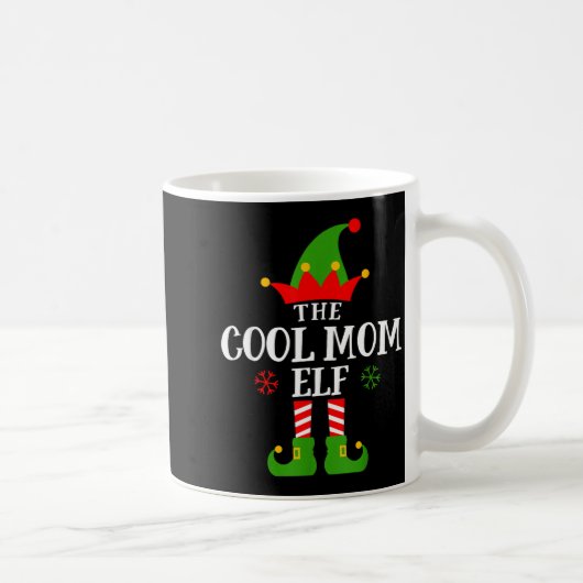 Cool Mom Elf Funny Matching Family Christmas Pajam Koffiemok (Rechts)