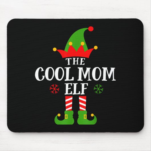 Cool Mom Elf Funny Matching Family Christmas Pajam Muismat (Voorkant)