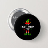 Cool Mom Elf Funny Matching Family Christmas Pajam Ronde Button 5,7 Cm (Voorkant /achterkant)