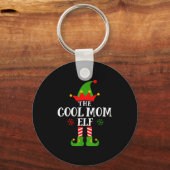 Cool Mom Elf Funny Matching Family Christmas Pajam Sleutelhanger (Voorkant)