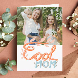 Cool Mom Hand Lettering Moederdag Foto  Kaart