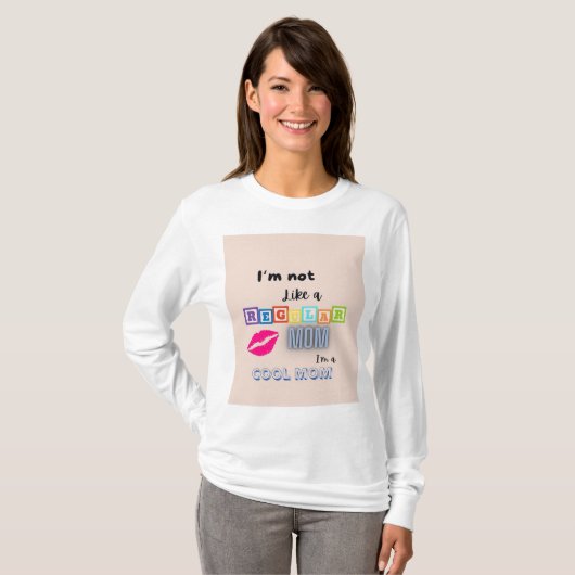 "Cool Mom Vibes" T-shirt met lange mouwen (Voorkant volledig)