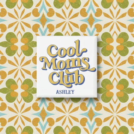 Cool Moms Club Confident Mom Quote Retro Style Magneet