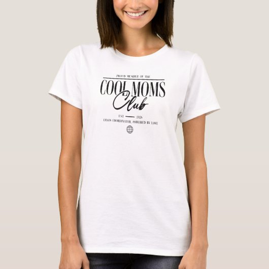 Cool Moms Club T-shirt, mama pullover met naam (Voorkant)