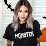 Cool Momster Drippy Script Fun Mom's Halloween T-shirt<br><div class="desc">Omarm je innerlijke 'Cool Momster'! 🎃 Pas dit leuke Halloween t-shirt aan met je eigen twist. Maak je klaar voor spookachtige stijl! 👻 #CoolMomsterTee #HalloweenFun #MomsCostume</div>