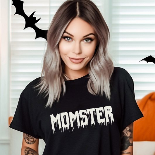 Cool Momster Drippy Script Fun Mom's Halloween T-shirt