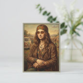Cool Mona Lisa Hippie Campervan Briefkaart (Staand voorkant)