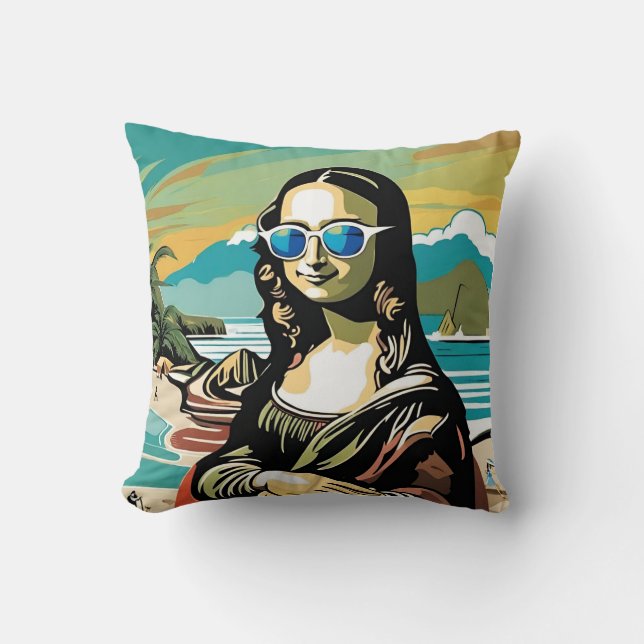 Cool Mona Lisa Kussen (Voorkant)