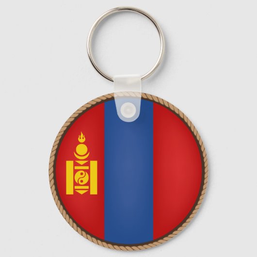 Cool Mongolia Flag Seal Sleutelhanger (Voorkant)