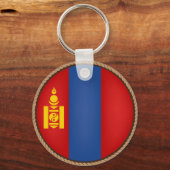Cool Mongolia Flag Seal Sleutelhanger (Voorkant)