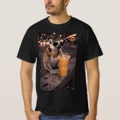 Cool Mongoose Drinking Iced Coffee Funny Animal  T-shirt (Voorkant)