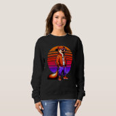 Cool Mongoose Modern Urban Style Sunset Retro Art Trui (Voorkant volledig)