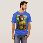 Cool Monkey Art Heren T-Shirt | Trendy Blauwe Graf (Voorkant volledig)