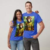 Cool Monkey Art Heren T-Shirt | Trendy Blauwe Graf (Unisex)