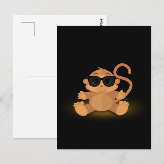 Cool Monkey Briefkaart (Voorkant / Achterkant)