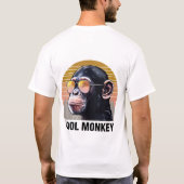 Cool Monkey Chimpansee Retro Illustratie T-shirt (Achterkant)