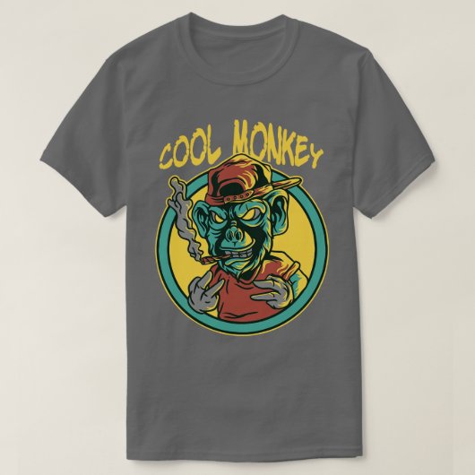 Cool Monkey Illustratie T-shirt (Design voorkant)