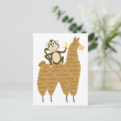 Cool Monkey Riding a Llama Briefkaart (Staand voorkant)