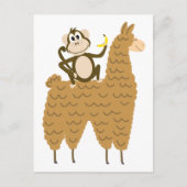 Cool Monkey Riding a Llama Briefkaart (Voorkant)