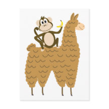 Cool Monkey Riding a Llama