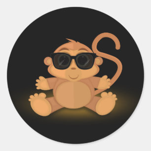 Cool Monkey Ronde Sticker