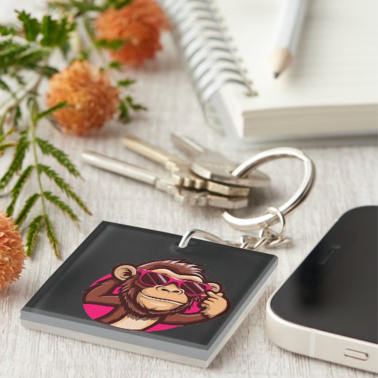 Cool Monkey-sleutelhanger Sleutelhanger (Voorkant Rechts)