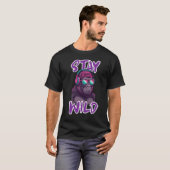 Cool Monkey with Headphones Illustration T-shirt (Voorkant volledig)