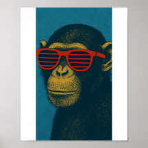 Cool Monkey with Red Sunglasses