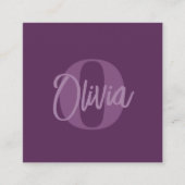 Cool Monochrome Blush Roze Trendy Script Monogram Vierkante Visitekaartje (Voorkant)