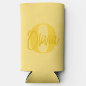 Cool Monochrome Geel Trendy Script Monogram Bier Seltzer Blikjeskoeler (Voorkant)