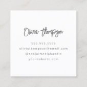 Cool Monochrome Geel Trendy Script Monogram Vierkante Visitekaartje (Achterkant)