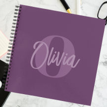 Cool Monochrome Paarse Trendy Script Monogram