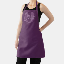 Cool Monochrome Paarse Trendy Script Monogram Schort