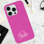 Cool Monochrome Roze Trendy Script Monogram iPhone 15 Pro Case<br><div class="desc">Verhoog je tech stijl met onze Cool Monochrome Pink Trendy Script Monogram iPhone 15 Pro Hoesje - een perfecte mix van personalisatie en modern design. Dit monogram telefoonhoesje is niet alleen een beschermend accessoire, het is een stijlvol statement. Het trendy script monogram, aangepast met uw initialen, voegt een vleugje verfijning...</div>