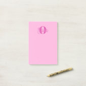 Cool Monochrome Roze Trendy Script Monogram Post-it® Notes (Op bureau)