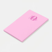 Cool Monochrome Roze Trendy Script Monogram Post-it® Notes (Schuin)
