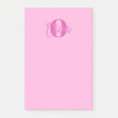 Cool Monochrome Roze Trendy Script Monogram Post-it® Notes (Voorkant)