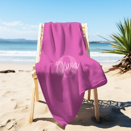 Cool Monochroom Roze Trendy Script Monogram Strandlaken