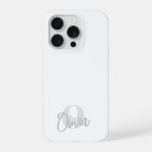 Cool Monochroom Wit Modern Schreef Monogram iPhone Hoesje (Achterkant)