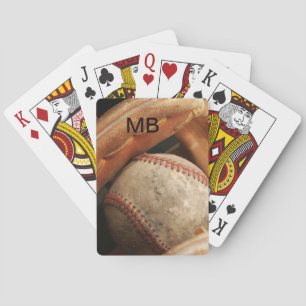 Cool Monogram Baseball Theme Poker Speelkaarten