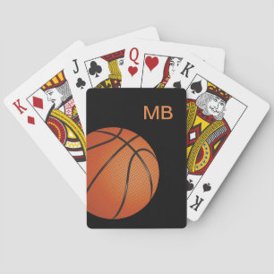 Cool Monogram Basketbal Thema Poker Speelkaarten