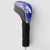 Cool Monogram Blue Abstract Art Golfheadcover (Schuin)