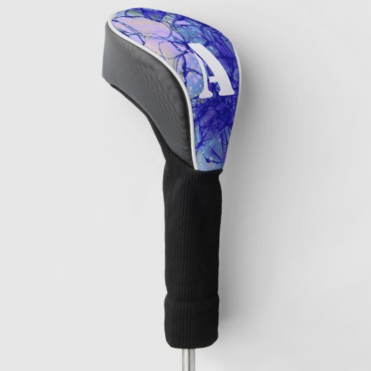 Cool Monogram Blue Abstract Art Golfheadcover (Schuin)