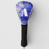 Cool Monogram Blue Abstract Art Golfheadcover (Voorkant)