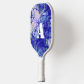 Cool Monogram Blue Abstract Art Pickleball Paddle (Links)